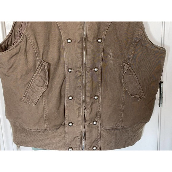 Twenty Twenty Women’s Full Zip With Pockets Large Brown Vest Jacket 20” Pit2Pit - Picture 2 of 7